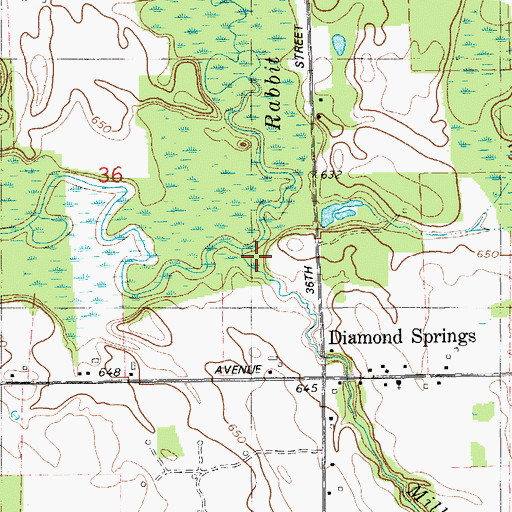 Topographic Map of Miller Creek, MI
