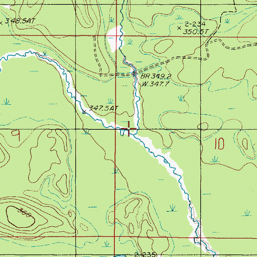 Topographic Map of Miller Creek, MI