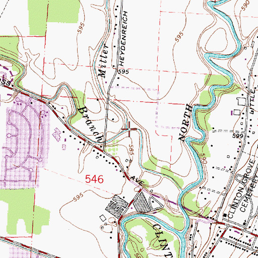 Topographic Map of Miller Drain, MI