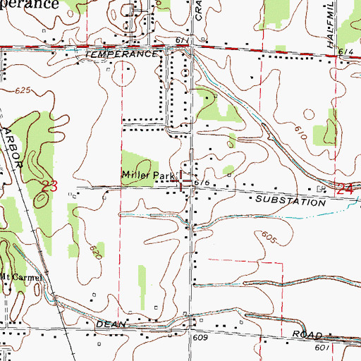 Topographic Map of Miller Park, MI