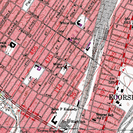 Topographic Map of Miller School, MI