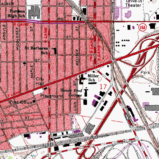 Topographic Map of Miller School, MI
