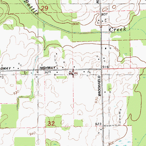 Topographic Map of Miller School, MI