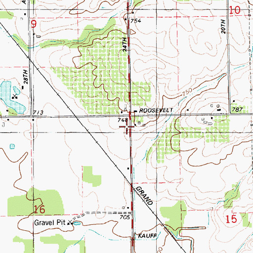 Topographic Map of Miller School, MI