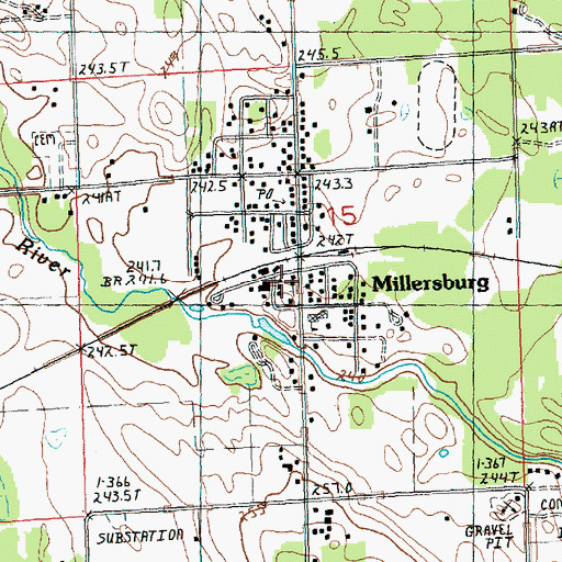 Topographic Map of Millersburg, MI