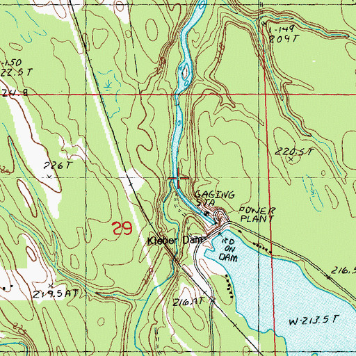 Topographic Map of Milligan Creek, MI