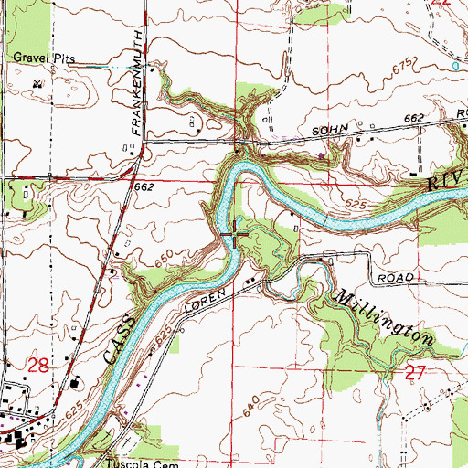 Topographic Map of Millington Creek, MI