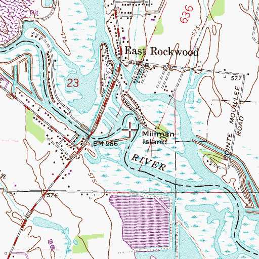 Topographic Map of Millman Island, MI