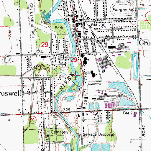 Topographic Map of Mills Creek, MI