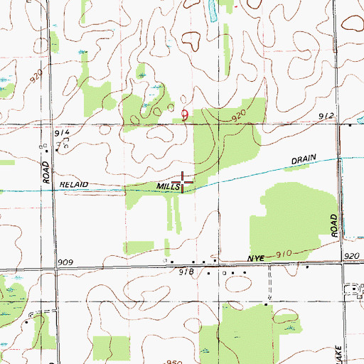 Topographic Map of Mills Ditch, MI