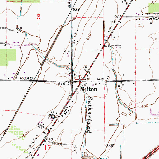 Topographic Map of Milton, MI