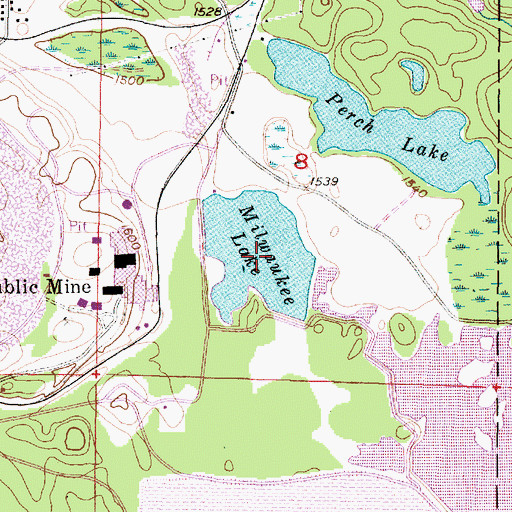 Topographic Map of Milwaukee Lake, MI