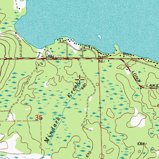 Topographic Map of Mindack Creek, MI