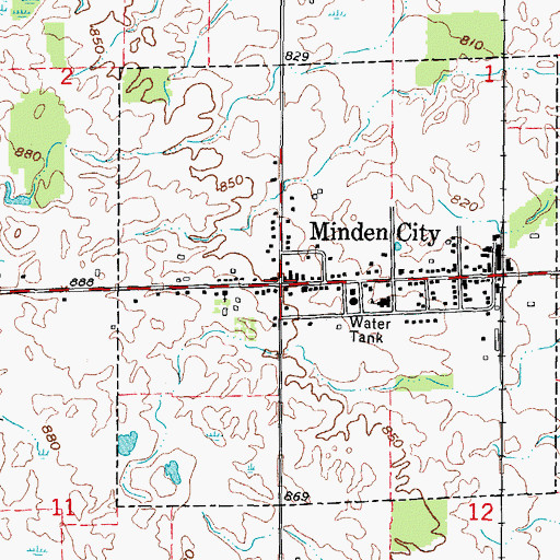 Topographic Map of Minden City, MI