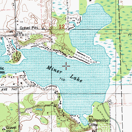 Topographic Map of Miner Lake, MI