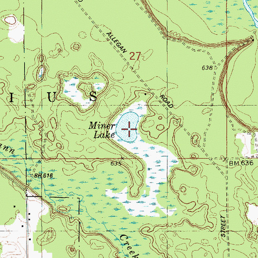 Topographic Map of Looking Glass Lake, MI