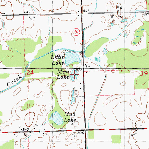 Topographic Map of Mini Lake, MI