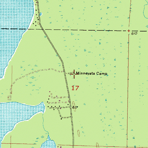 Topographic Map of Minneyata Camp, MI