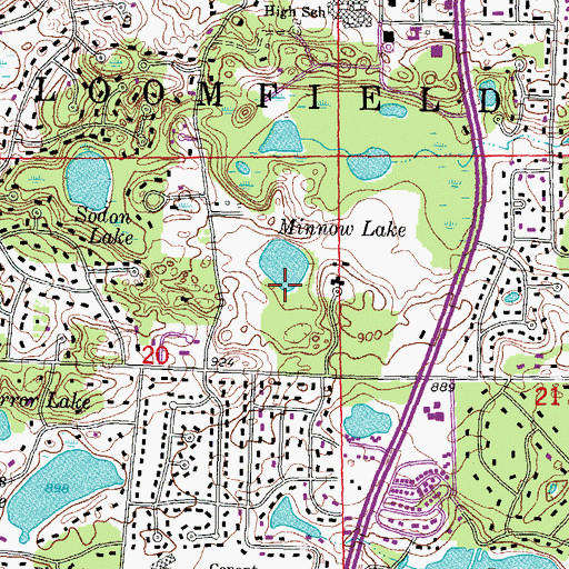 Topographic Map of Minnow Lake, MI