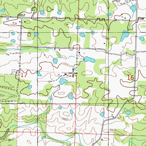 Topographic Map of Piney School (historical), AR