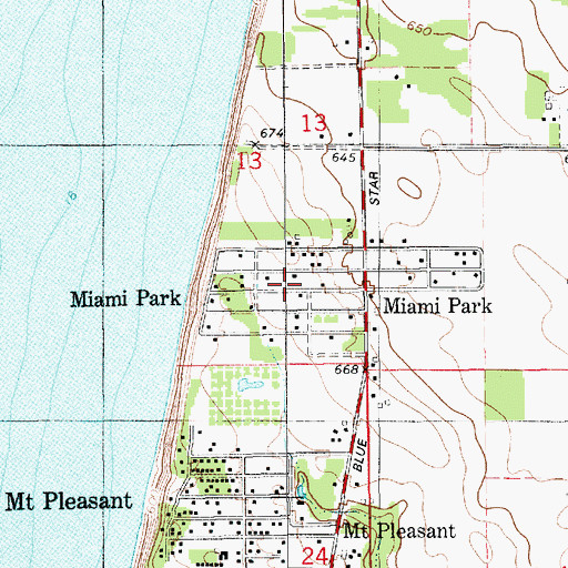 Topographic Map of Miami Park, MI