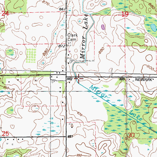 Topographic Map of Mirror Lake Drain, MI