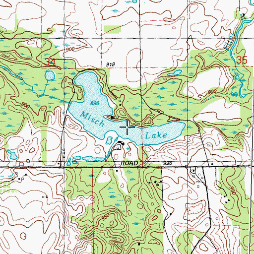 Topographic Map of Misch Lake, MI