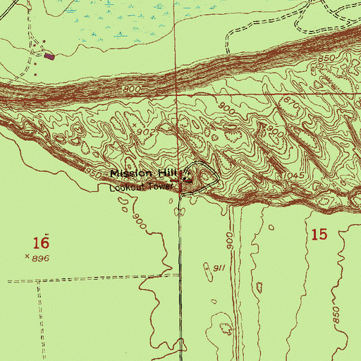 Topographic Map of Mission Hill, MI