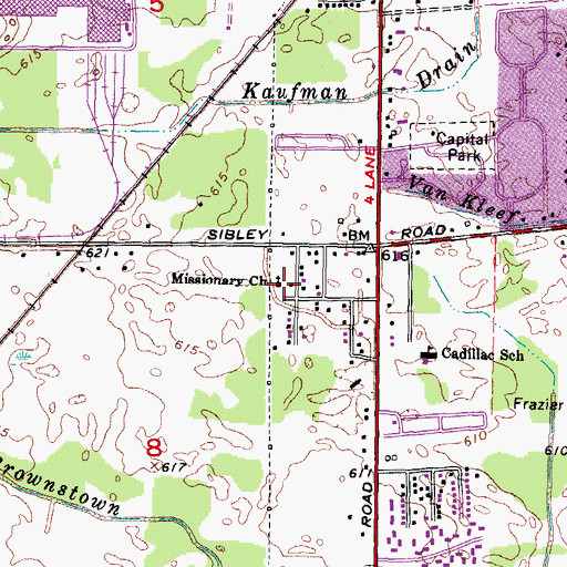 Topographic Map of Missionary Church, MI
