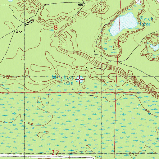 Topographic Map of Mitchell Lake, MI