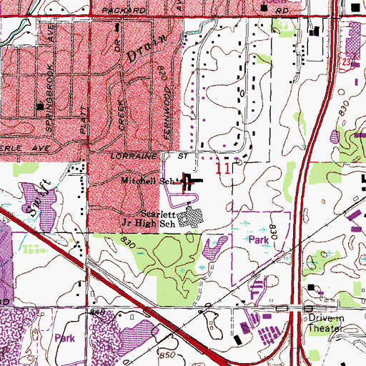 Topographic Map of Mitchell School, MI