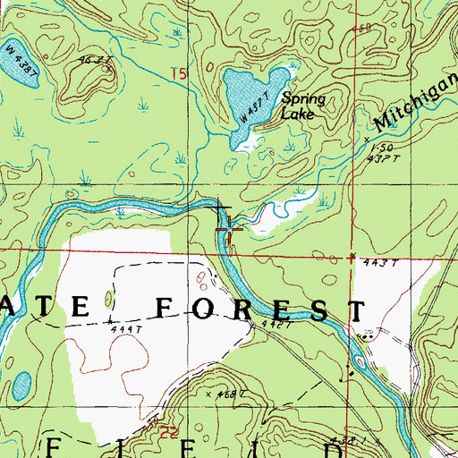 Topographic Map of Mitchigan River, MI