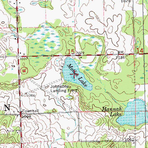 Topographic Map of Moiles Lake, MI