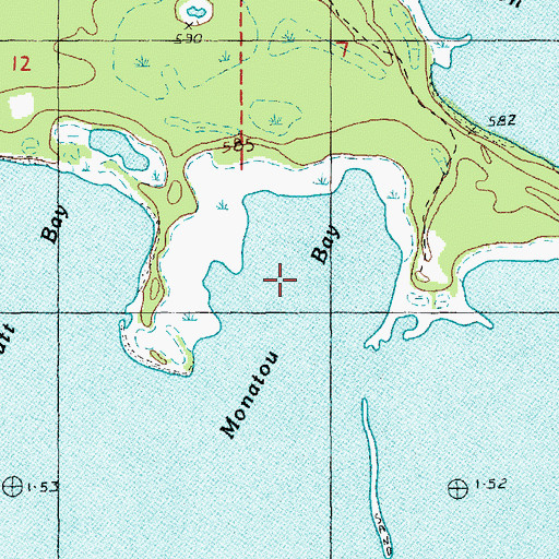 Topographic Map of Monatou Bay, MI