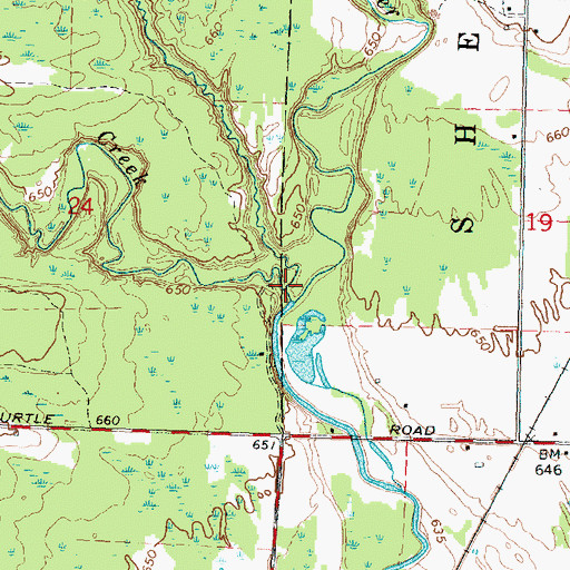 Topographic Map of Mongo Creek, MI