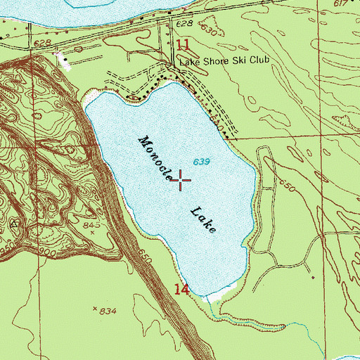 Topographic Map of Monocle Lake, MI