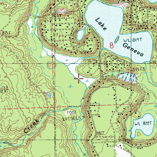 Topographic Map of Montague Creek, MI