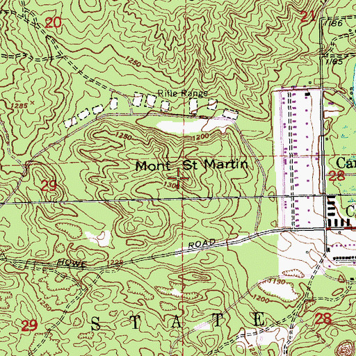Topographic Map of Mont Saint Martin, MI