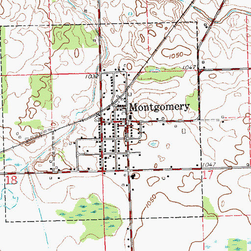 Topographic Map of Montgomery, MI