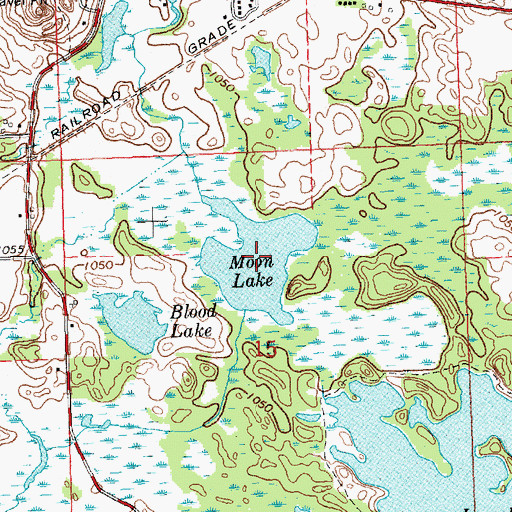 Topographic Map of Moon Lake, MI