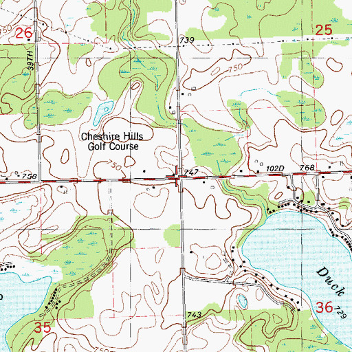 Topographic Map of Moon School, MI