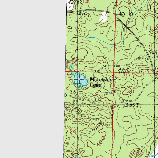 Topographic Map of Moonshine Lake, MI