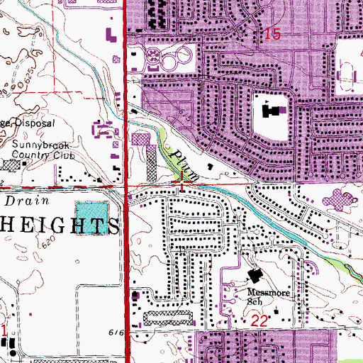 Topographic Map of Moore Drain, MI