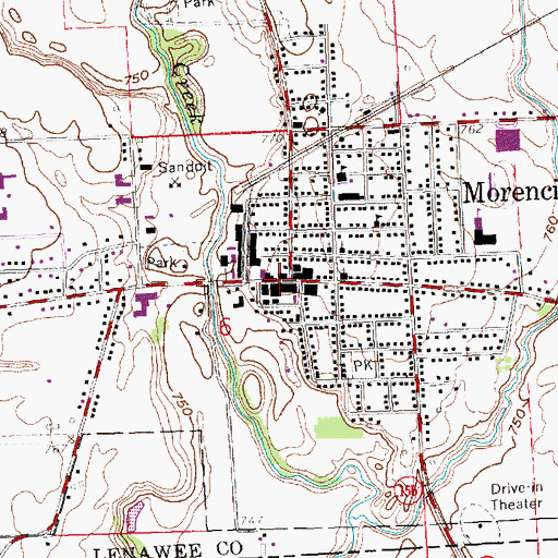Topographic Map of Morenci, MI