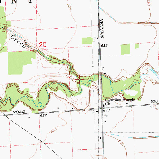 Topographic Map of Morgan Creek, MI