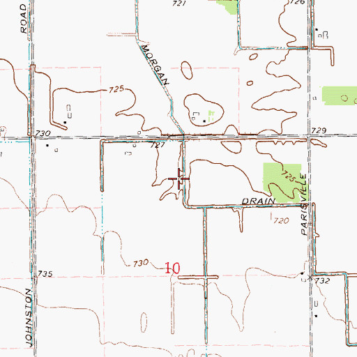 Topographic Map of Morgan Drain, MI