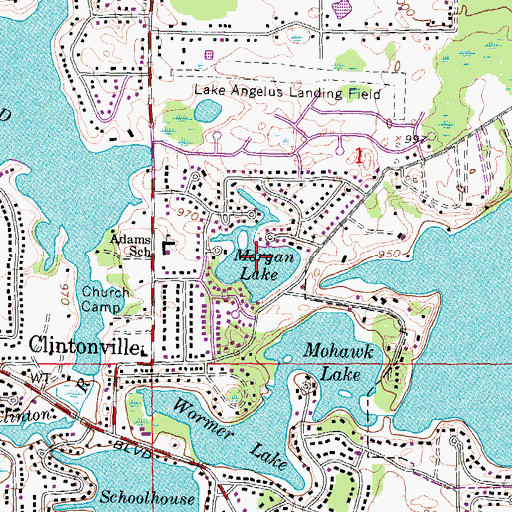 Topographic Map of Morgan Lake, MI