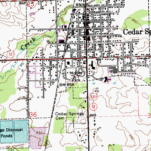 Topographic Map of Morley Park, MI