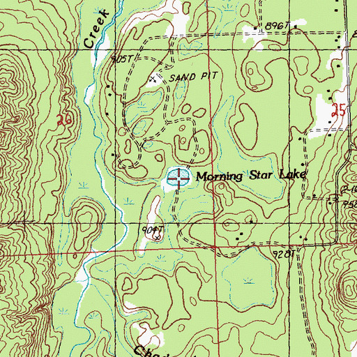 Topographic Map of Morning Star Lake, MI
