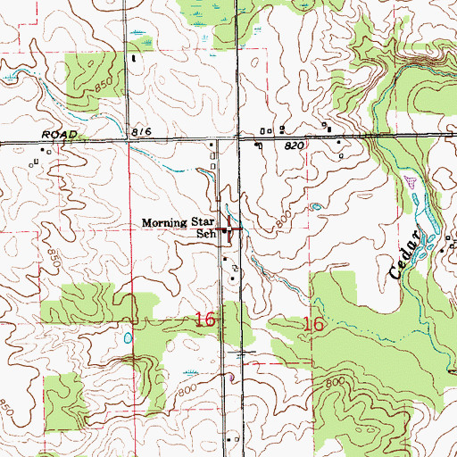 Topographic Map of Morning Star School, MI